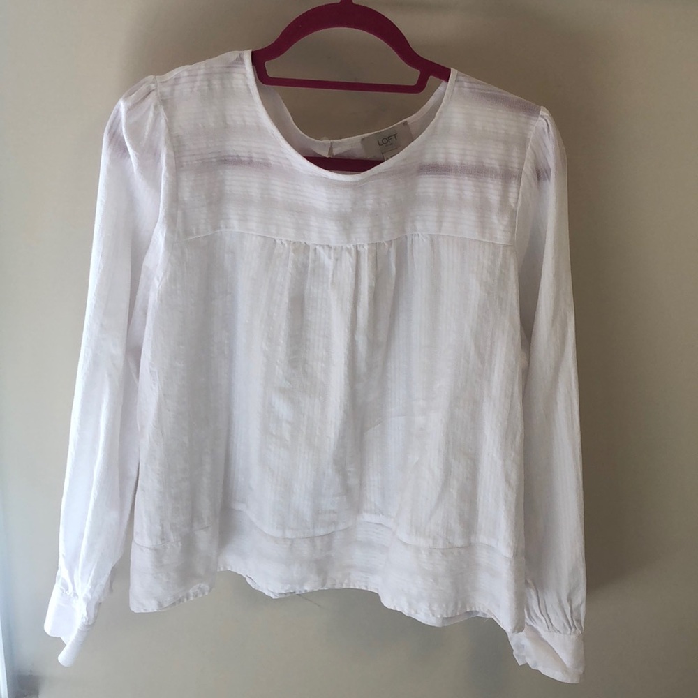 Loft Pretty XL White long sleeve top